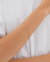 Station Bracelet with Opal & Diamonds in 10kt Yellow Gold