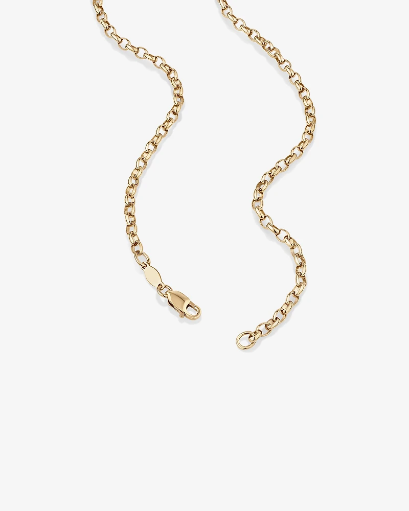 60cm (24") Oval Belcher Chain in 10kt Yellow Gold