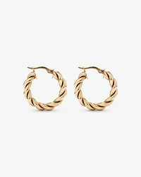 Croissant Twist 15mm Hoop Earrings in 10kt Yellow Gold