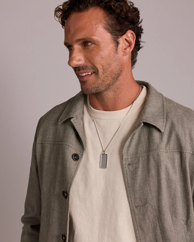 Dog Tag with Diamonds in Sterling Silver