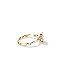 Bague de fiançailles 1,81 carat TW ovale cultivée en laboratoire avec accent latéral diamant or jaune 14 carats