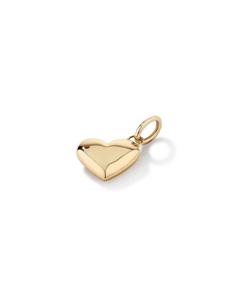 Puff Love Heart Pendant in 10kt Yellow Gold