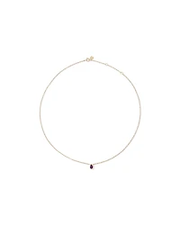 Collier Lariat Avec Améthyste Violette Taille Poire Et Diamants En Or Jaune 10 Ct