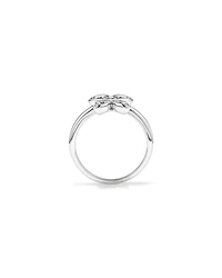 Cubic Zirconia Butterfly Ring in Sterling Silver