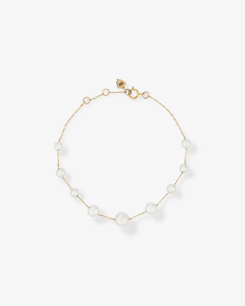 Bracelet with Cultured Freshwater Pearls in 10kt Yellow Gold