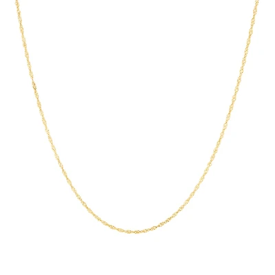 45cm (18") 1.65mm Width Singapore Chain in 10kt Yellow Gold