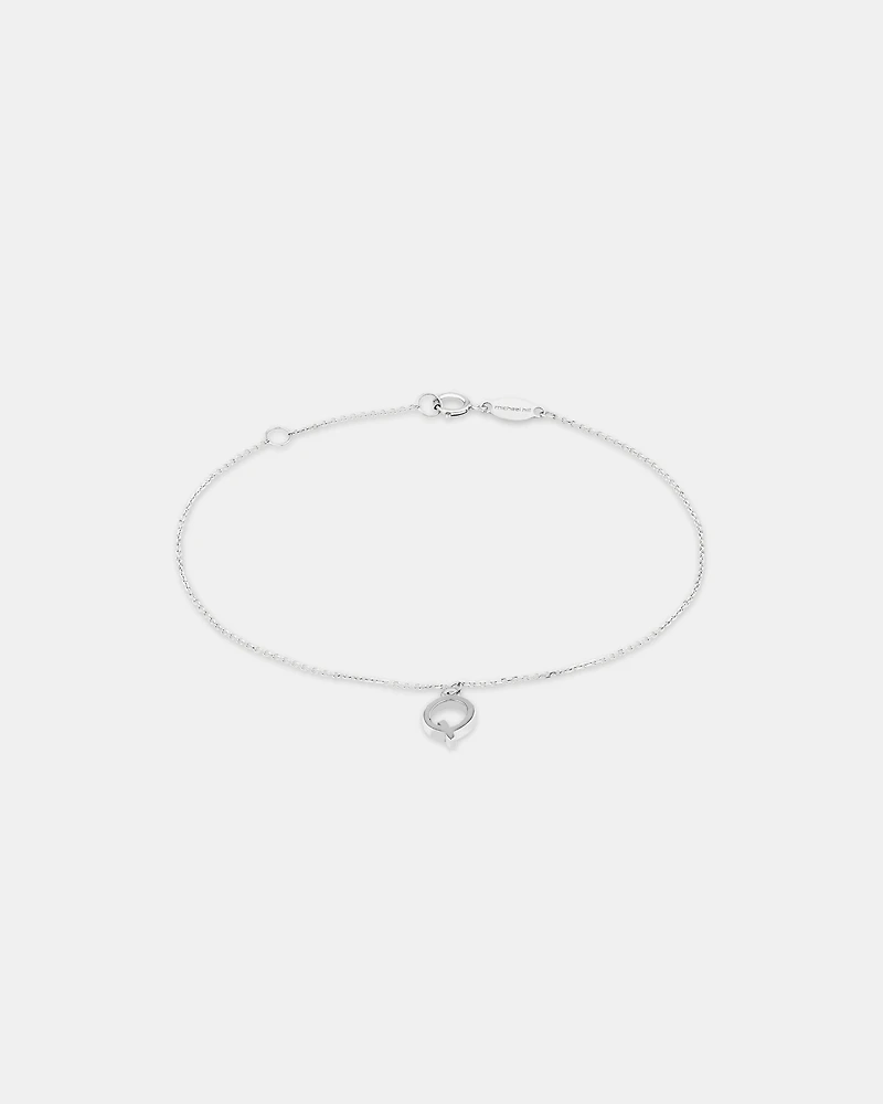 Bracelet à initiale « Q » en argent
