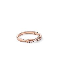 0.16TW Round Brilliant Laboratory-Grown Diamond Twist Wedding Ring 14kt Rose Gold