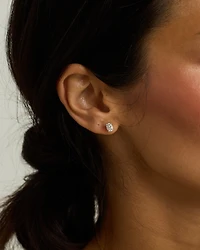 1.00TW Lab Diamond Cushion Stud Earrings in 10kt Gold