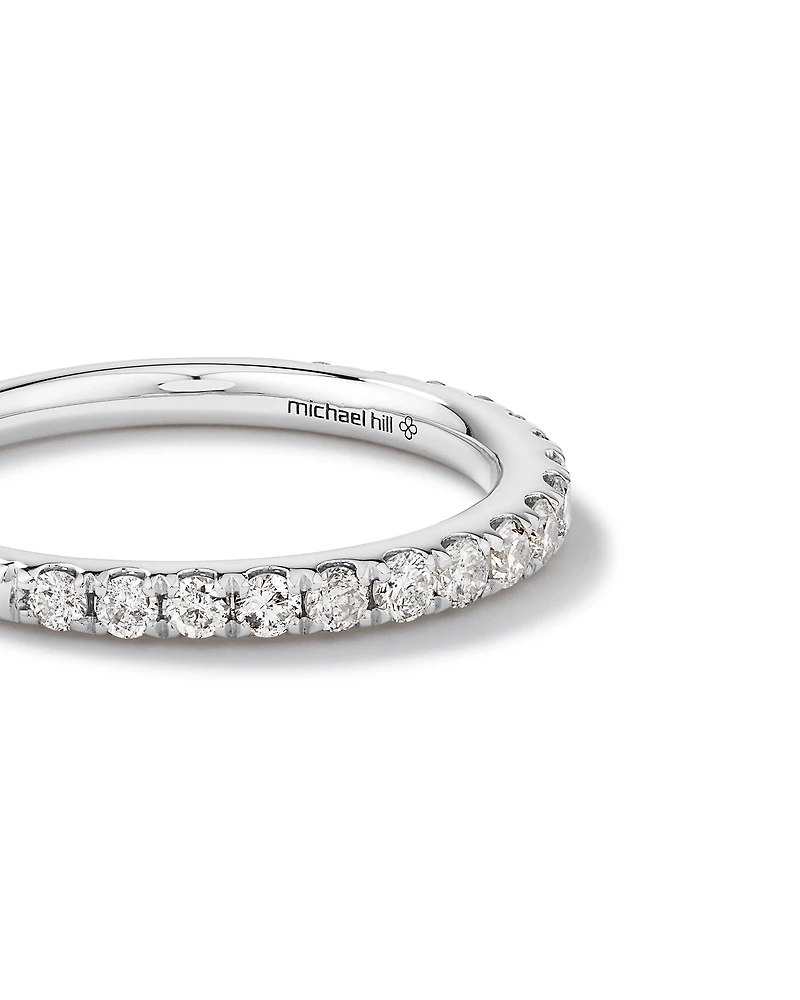 Wedding Band with / Carat TW of Diamonds 14kt White Gold