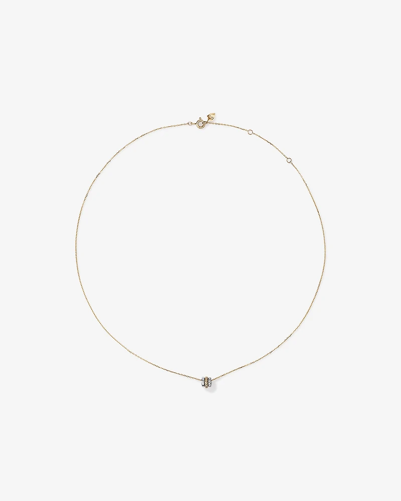 Trio Pendant with .09 Carat TW Diamonds in Sterling Silver and 10kt Yellow gold