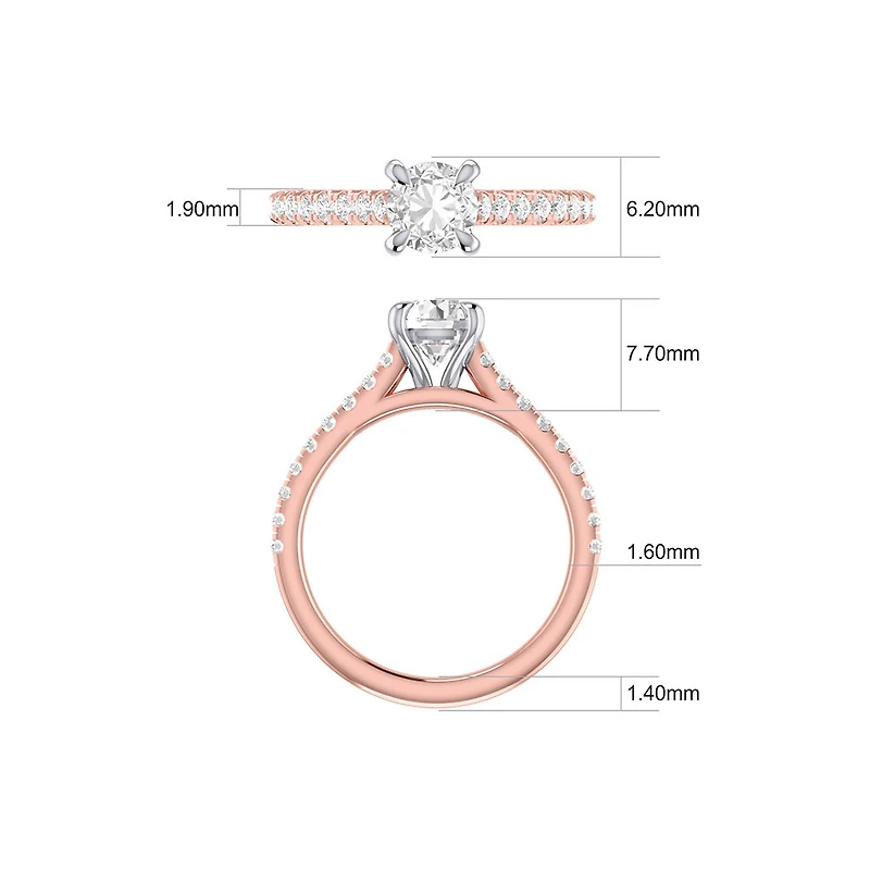 Engagement Ring with 1 1/4 Carat TW of Diamonds in 14kt Rose/White Gold