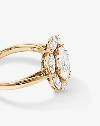 2.68 Carat TW Oval and Marquise Laboratory-Grown Diamond Halo Ring 14kt White Gold