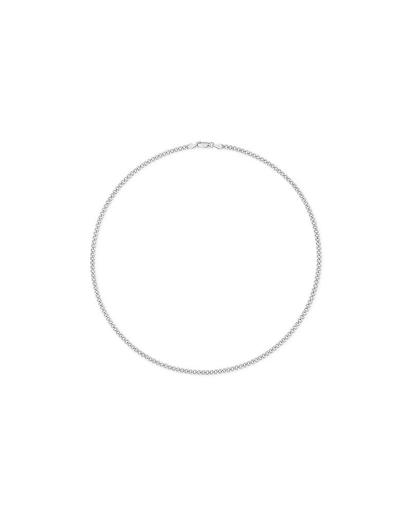 55cm (22") 3.5-4mm Width Fine Curb Chain Necklace in Sterling Silver