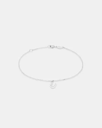 19cm (7.5") U Initial Bracelet in Sterling Silver