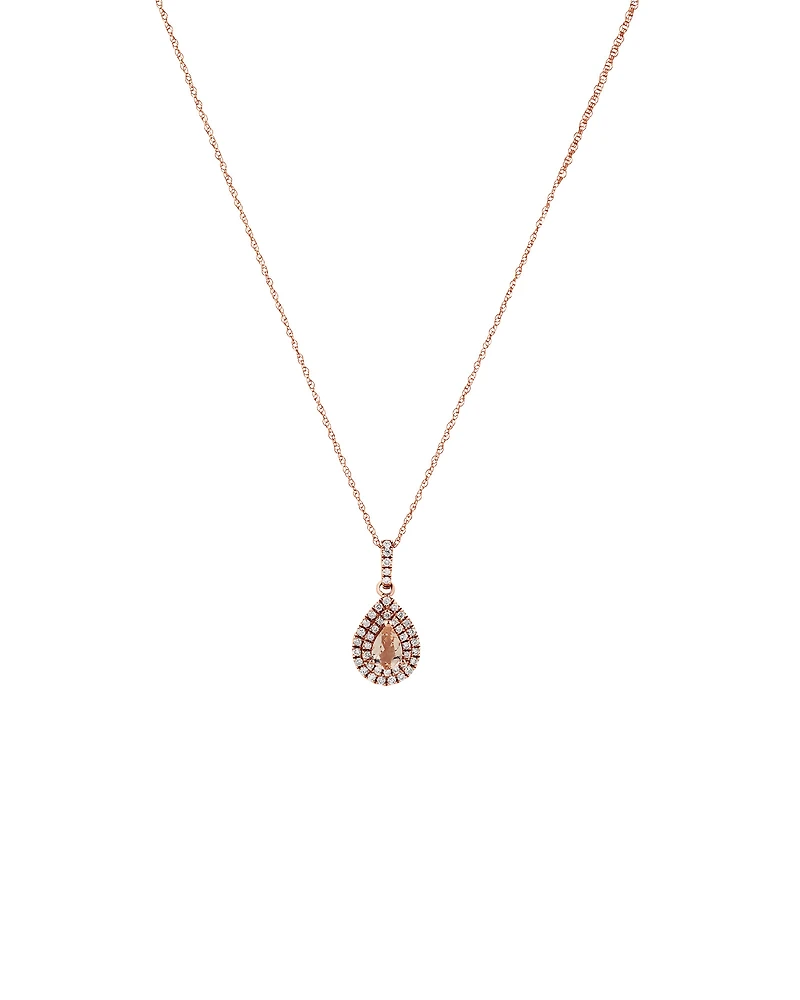 Sir Michael Hill Designer Pendant with Morganite & 0.20 Carat TW of Diamonds in 10kt Rose Gold