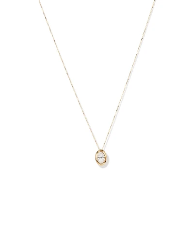 Lume Lab Oval Pendant with 0.50 Carat TW of Laboratory-Grown  Diamond in 10kt White Gold