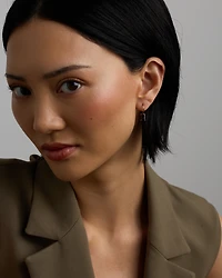 Emerald Cut Red Garnet Gemstone Drop Earrings in 10kt Yellow Gold