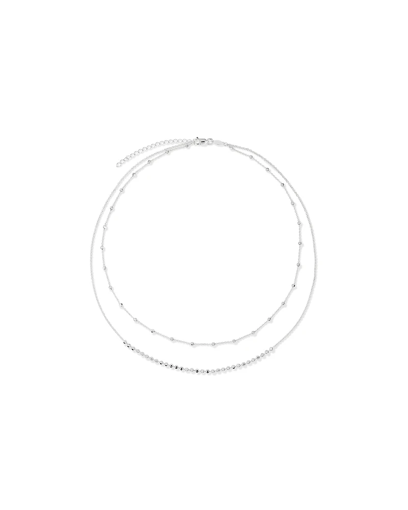 45cm Multi-Layer Bead Chain in Sterling Silver