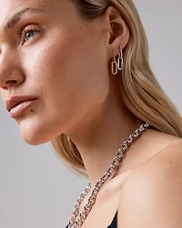 Boucles d'oreilles pendantes Huggie en forme de trombone en argent sterling