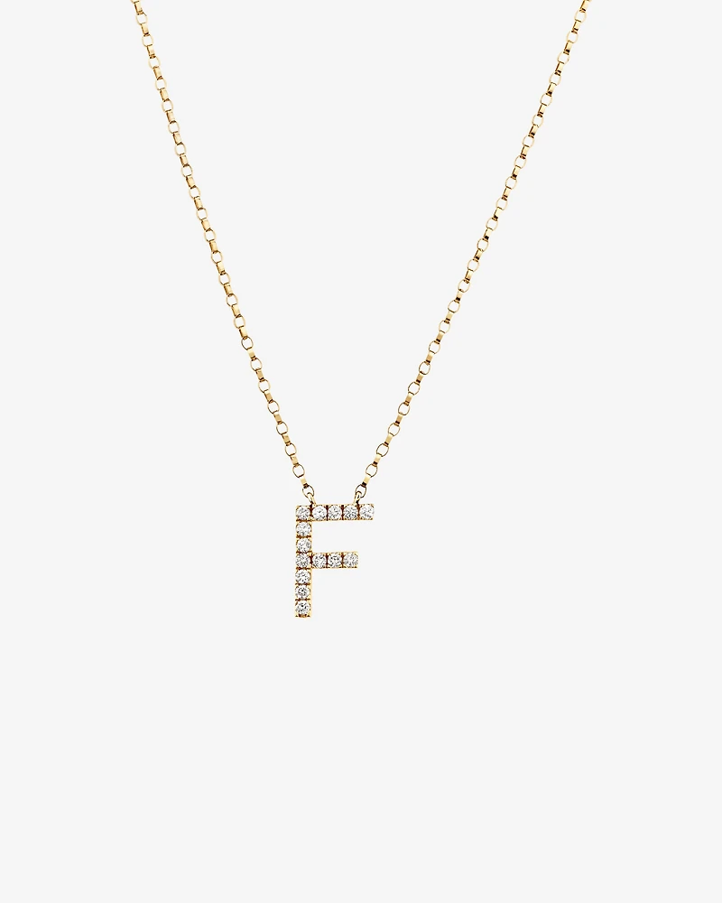 "F" Initial Necklace with 0.10 Carat TW of Diamonds in 10kt Yellow Gold