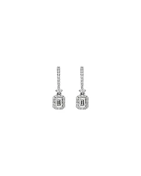 0.62 Carat TW Laboratory-Grown Diamond Emerald Cut Drop Earrings set in 10kt White Gold