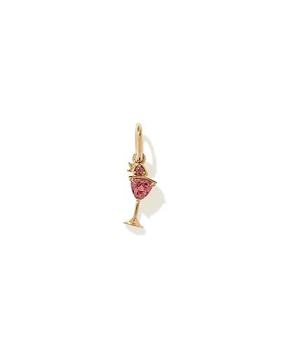 Pink Tourmaline Strawberry Daiquiri Cocktail Pendant in 18kt Gold Vermeil