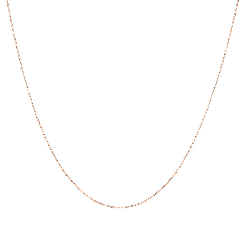 45cm (18") Box Chain in 10kt Rose Gold