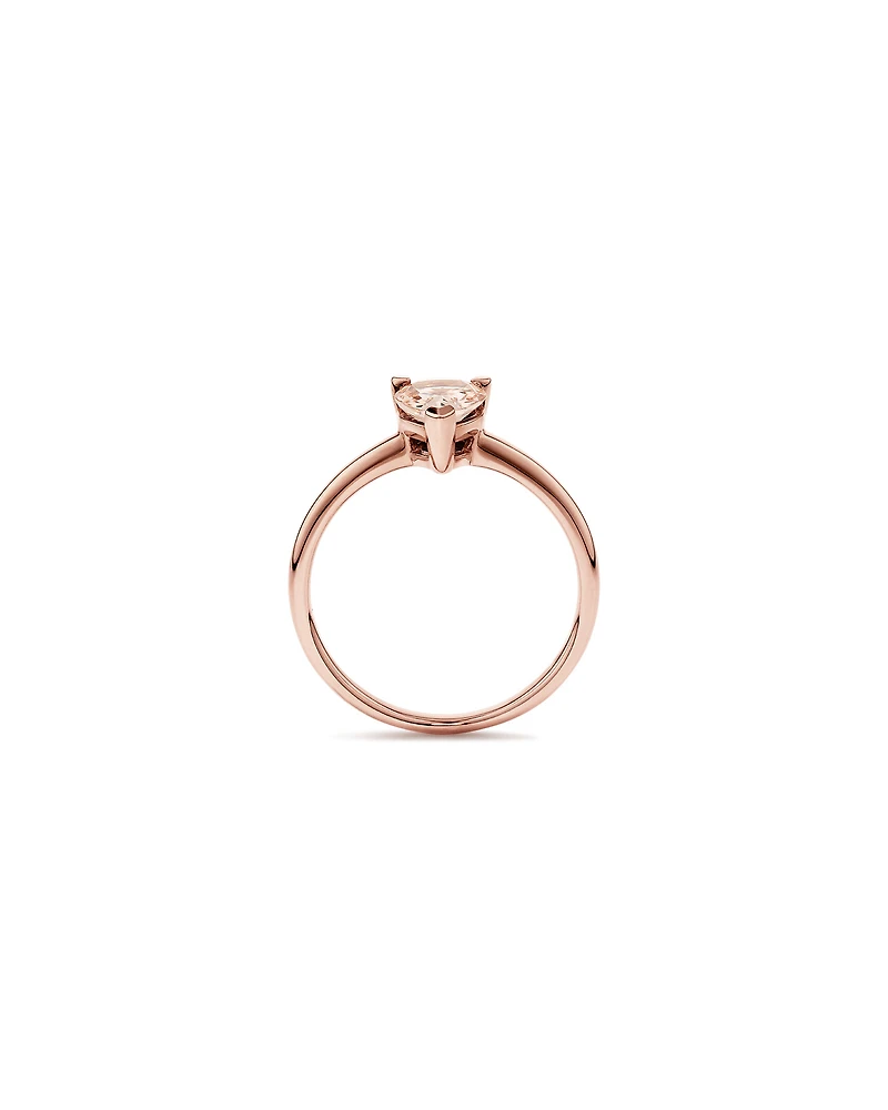 Solitaire Ring with Morganite in 10kt Rose Gold
