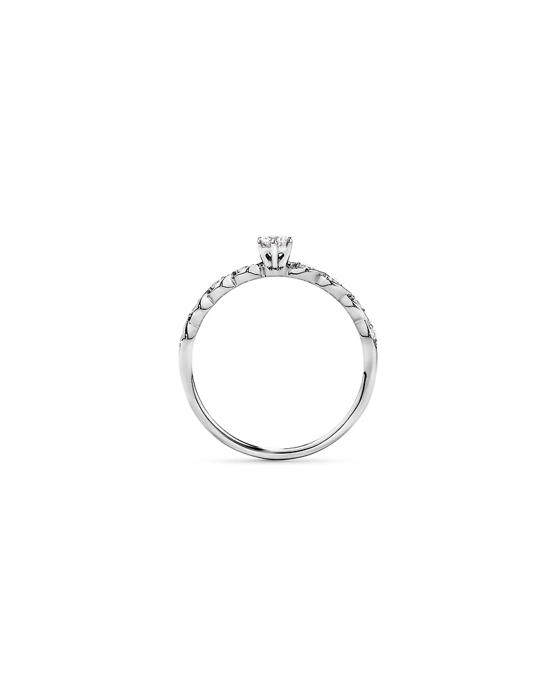 0.17TW Round Brilliant Laboratory-Grown Diamond Promise Ring 10kt Gold