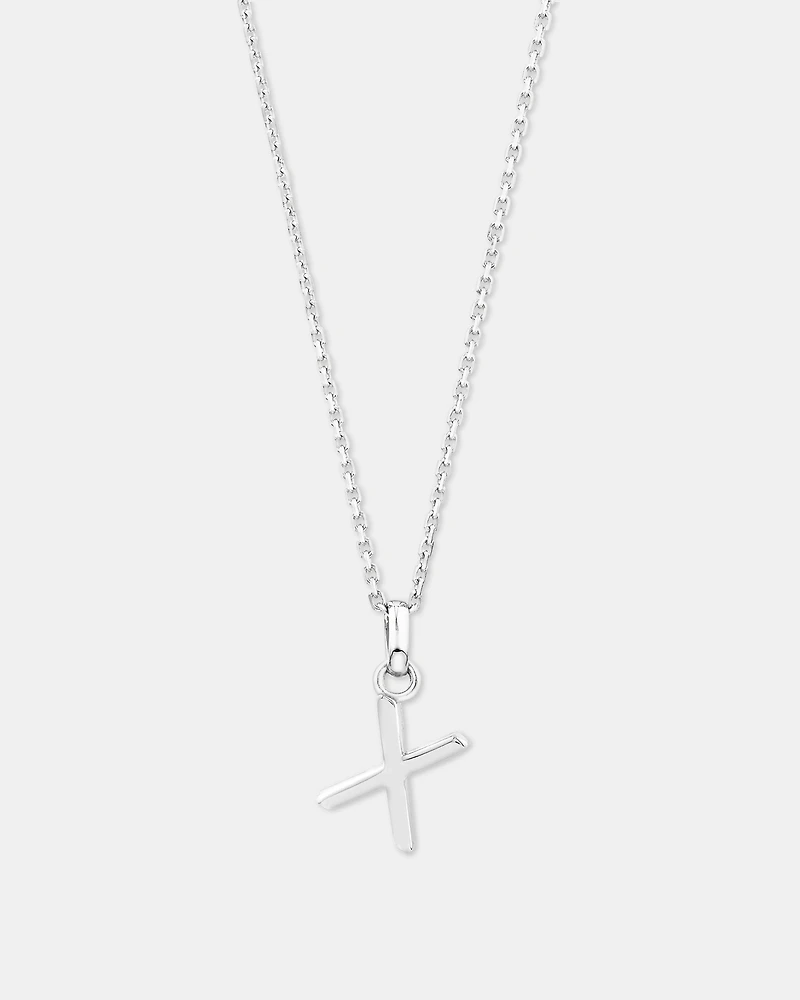 "X" Initial Pendant in Sterling Silver