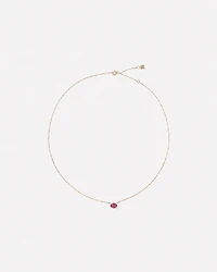 Oval East-West Ruby Necklace in 10kt Yellow Gold