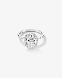 2.34 Carat TW Oval Cut Laboratory-Grown Diamond Halo Engagement Ring in 14kt Gold