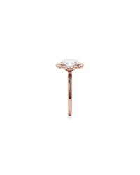 2.34 Carat TW Oval Cut Laboratory-Grown Diamond Halo Engagement Ring in 14kt Rose Gold