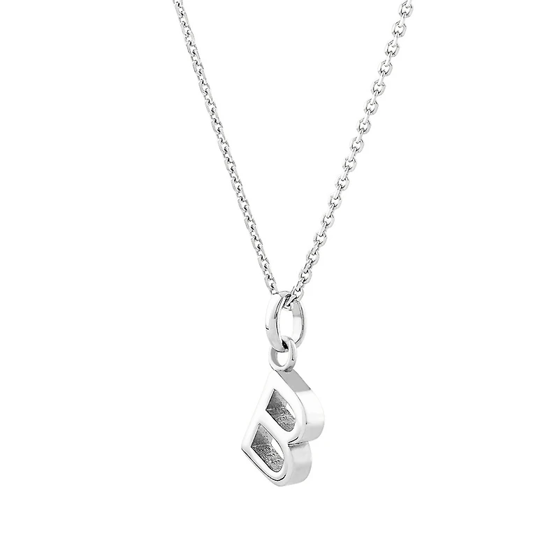 "B" Initial Pendant in Sterling Silver