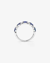 Bague En Argent Sterling Avec Pierre Précieuse En Saphir Bleu De Synthèse Taille Marquise Et Diamants