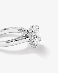 4.47 Carat TW Oval Cut Laboratory-Grown Diamond Engagement Ring in 18kt White Gold