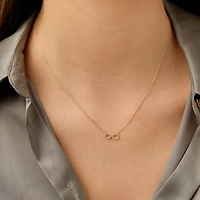 Infinity Necklace with Diamonds in 10kt Yellow Gold