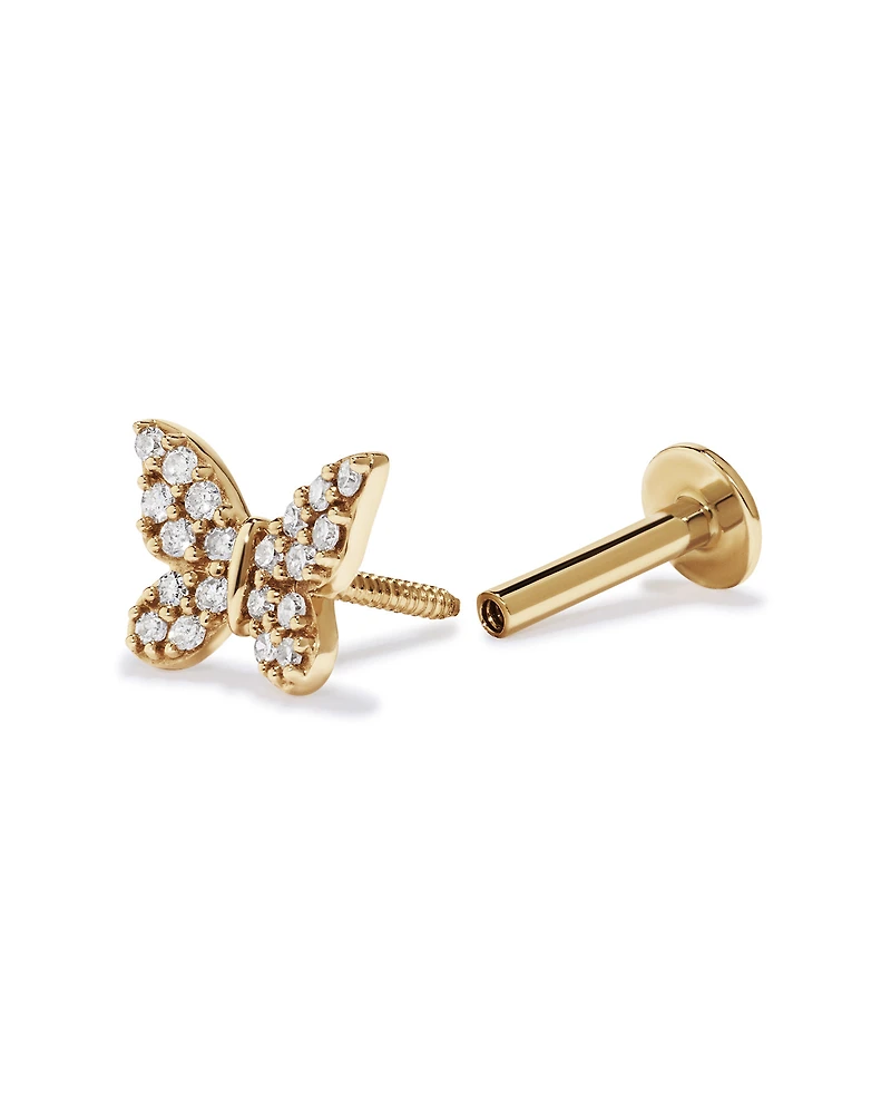 0.06TW Butterfly Helix Stud en or 10 carats