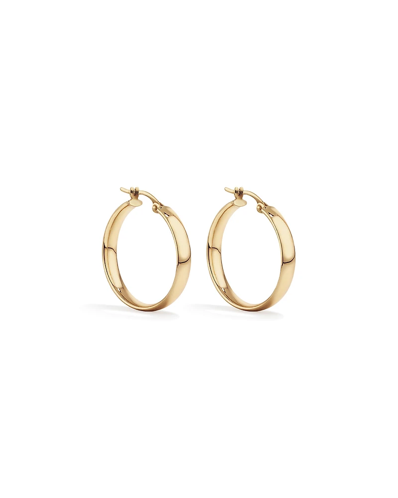20mm Round Hoop Earrings in 10kt Yellow Gold
