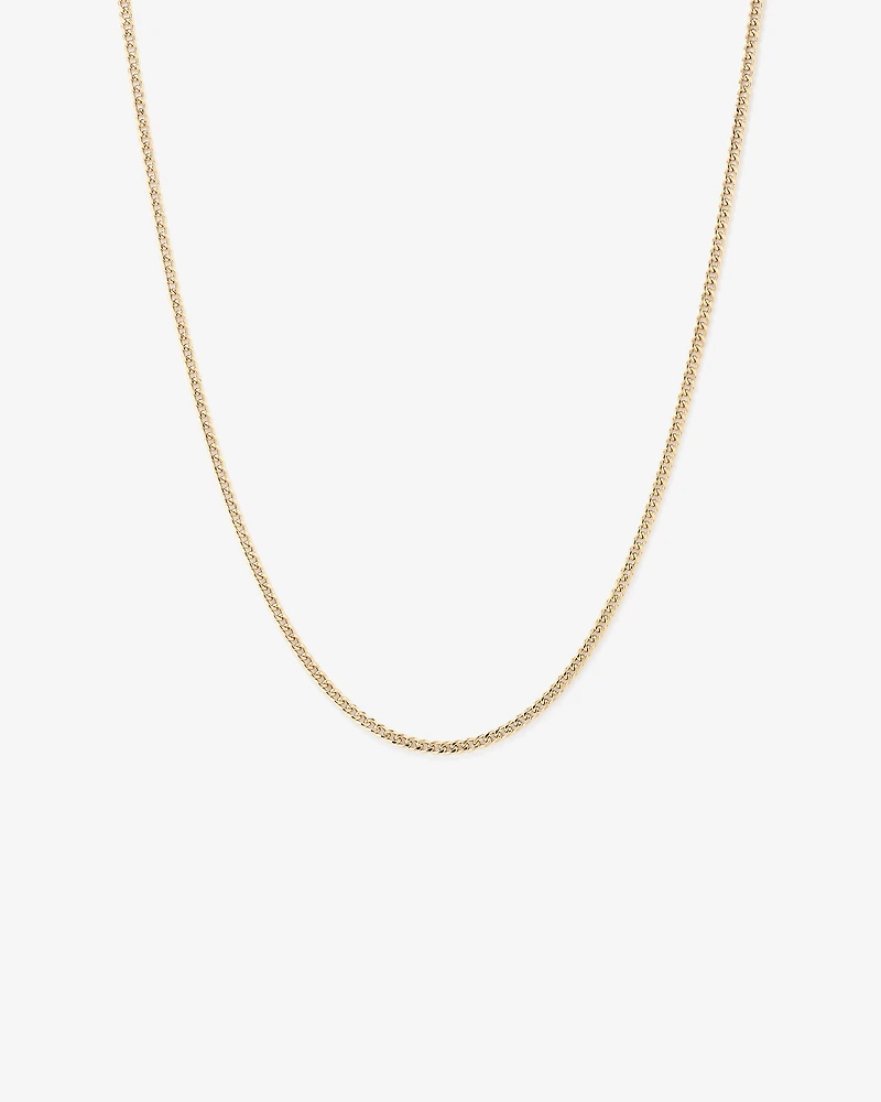 45cm (17") 2.8mm Width Semi Solid Miami Curb Chain in 10kt Yellow Gold