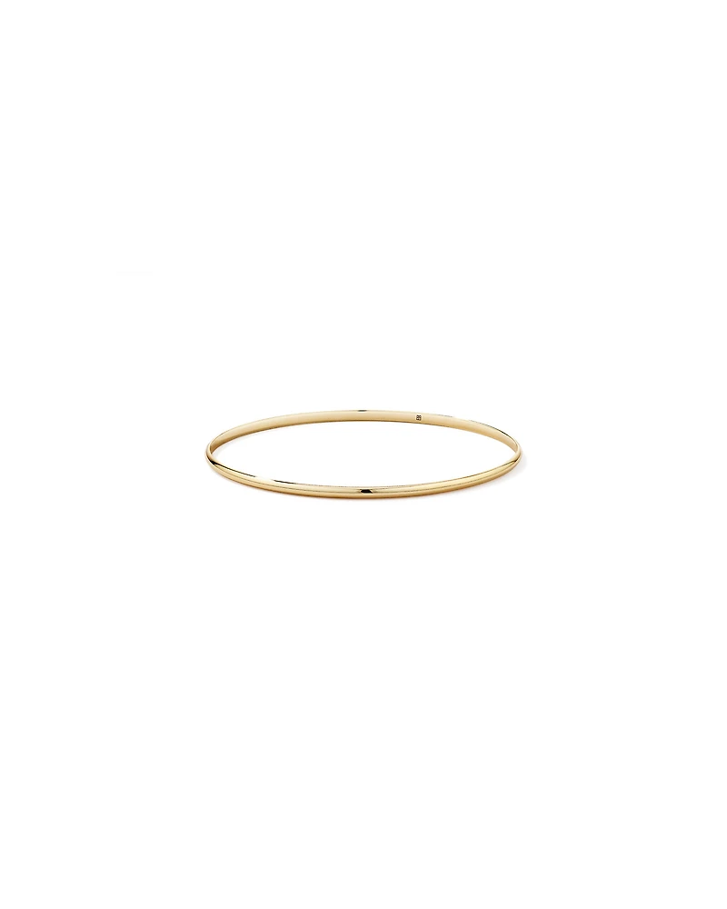 65mm (2.5") 2.3mm Width Solid Oval Bangle in 10kt Yellow Gold