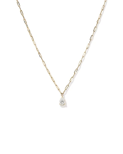 2.00 Carat TW Laboratory-Grown Diamond Pear Solitaire Pendant in 10kt Yellow Gold