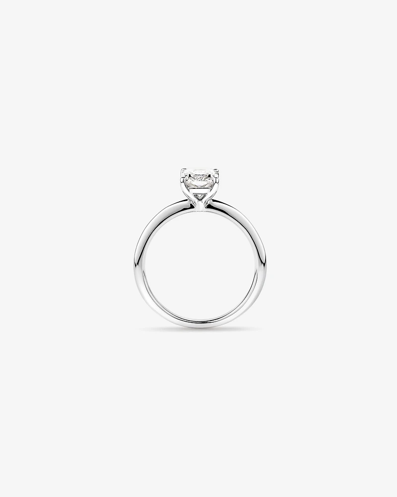Bague De Fiançailles Solitaire En Diamant Laboratoire Taille Radiante 1,25 Carat Poids Total Or Blanc 14 Carats