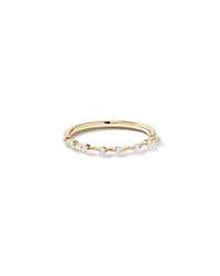 0.15 Carat TW Diamond Station Wedding Ring in 14kt Yellow Gold