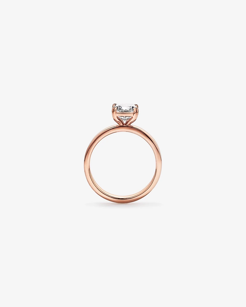 2.00TW Elongated Cushion Laboratory-Grown Diamond Solitaire Ring 14kt Rose Gold