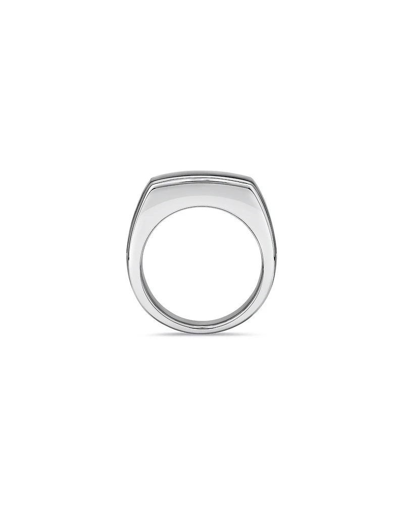 Men's Black Onyx Gemstone Rectangle Signet Ring in Sterling Silver