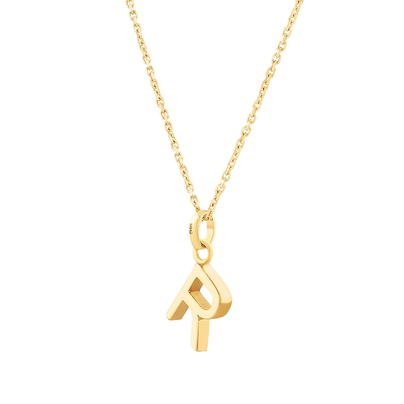 Pendentif « R » en or jaune 10 K