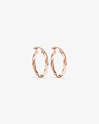 15mm Square Twist Hoop Earrings 10kt White Gold