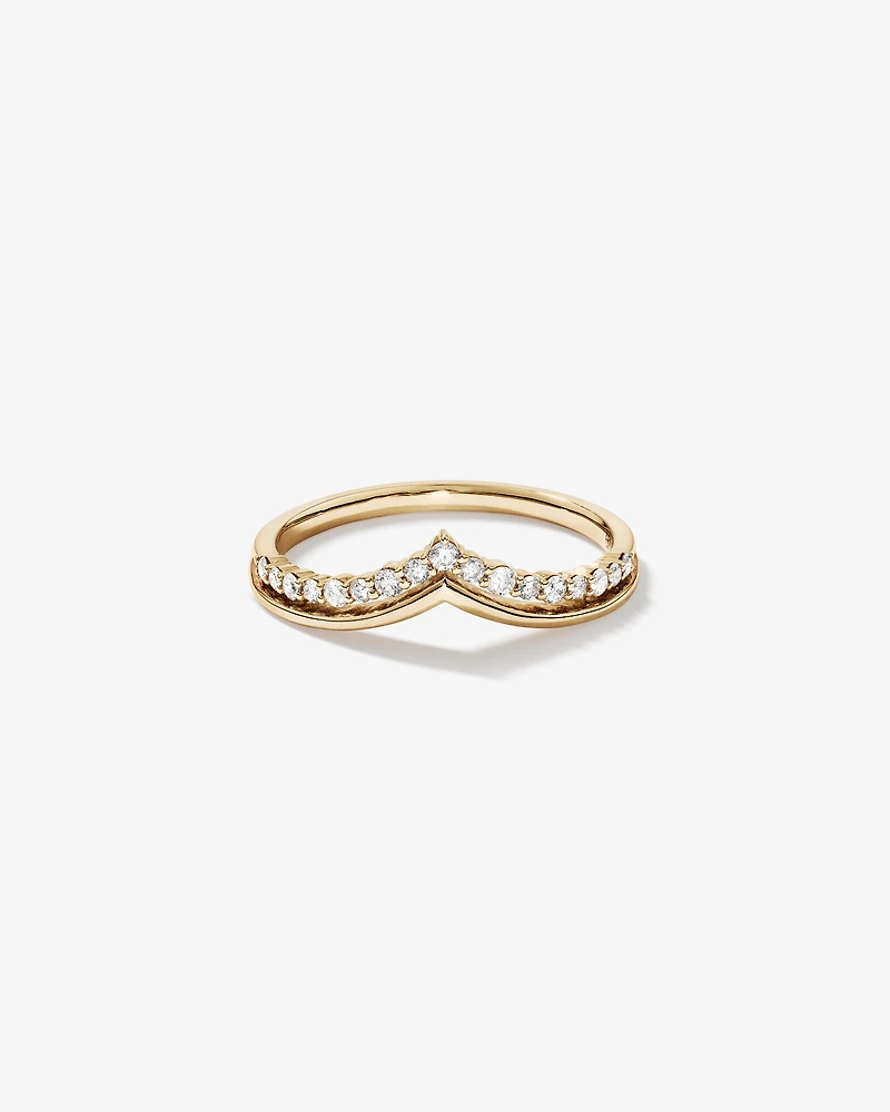0.18 Carat TW Diamond Chevron Wedding Ring in 14kt Yellow Gold